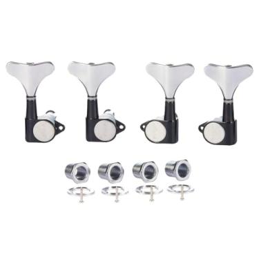 Imagem de KAISH 4 cordas 2R2L 18:1 afinadores de baixo selados para baixo afinador de guitarra para baixo Ibanez/Yamaha estilo acústico/baixo elétrico preto com cromo