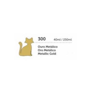 Imagem de Tinta para Tecido Metálica 40ml Artística Artesanato Gato Preto, OURO 