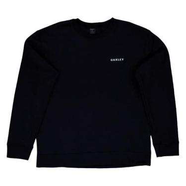 Imagem de Camiseta Oakley Manga Longa Bark Crew, GG, Blackout