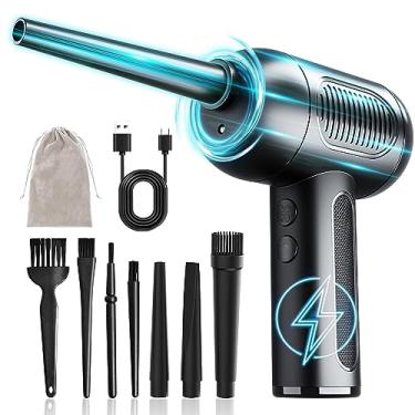 Imagem de Cubona Espanadores de ar comprimido, espanador elétrico sem fio, espanador de ar portátil com bateria de 10000mah, carregamento rápido de 3 engrenagens para limpeza de teclado