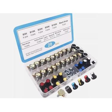 Imagem de Mustpoint 20 peças WH148 B5K B10K B20K B50K B100K Ohm Potenciômetro Linear Potenciômetro 3 Tampa