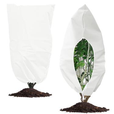 Imagem de XHGWJSX 8 peças de cobertura de plantas com proteção contra congelamento, 80 g 120 x 80 cm, cobertores de geada reutilizáveis com cordão de zíper, coberturas de plantas de inverno para jardim ao ar