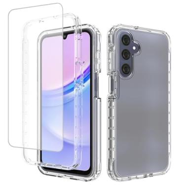 Imagem de Tothedu Capa de celular para Galaxy A16 5G, Samsung A16 SM-A166B com protetor de tela de vidro temperado, capa de policarbonato rígido transparente para Samsung Galaxy A16 transparente