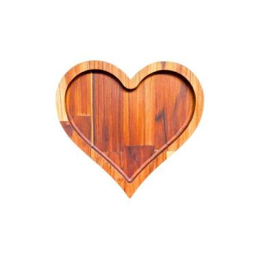 Imagem de Petisqueira de Coração Madeira Teca Petisqueira pra Servir - WOOD IN H