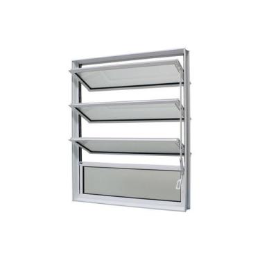 Imagem de Janela Basculante em Alumínio Branco Caribe Max 80x40x6cm 4 Folhas Jap