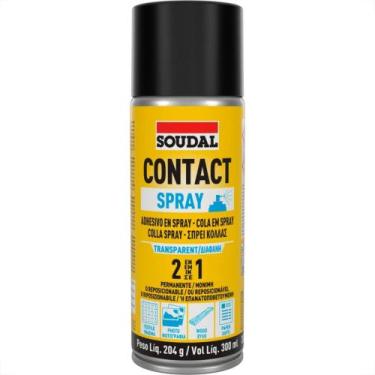 Imagem de Cola De Contato Spray Soudal Transparente 2 Em 1 - 300Ml