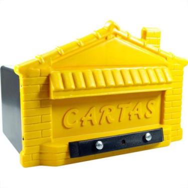 Imagem de Caixa Carta Power Plastica Gradil ''Casinha''Amarela Sem Pintura 023Sp
