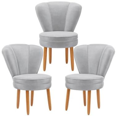 Imagem de Conjunto de 3 Poltronas para Sala Mesa de Jantar Decor Resistente - MO