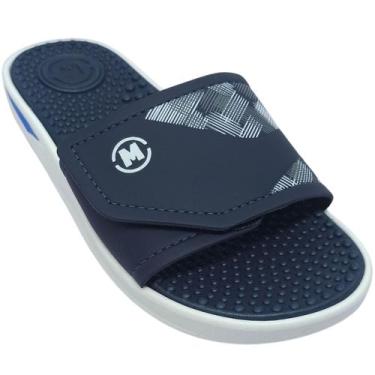 Imagem de Chinelo Molekinho Menino Infantil Slide Regulável, Marinho, Branco, Ci