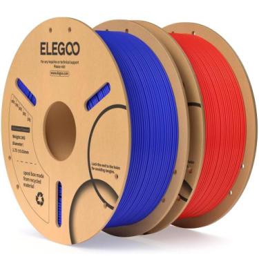 Imagem de Filamento PLA ELEGOO 1,75mm - 2kg (Azul Escuro e Vermelho)