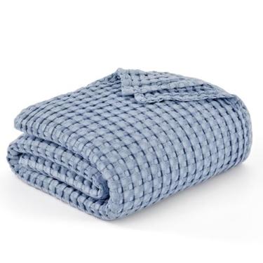 Imagem de Cobertor Queen Bedsure Cooling Cotton Waffle - Azul Nevoeiro