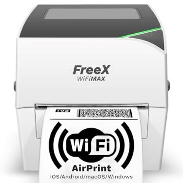 Imagem de FreeX [Preço de introdução] Impressora térmica WiFiMAX | Impressora de etiquetas de envio sem fio Wi-Fi AirPrint 4x6 | Compatível com iPhone iOS, MacOS, Android, Windows e Zebra, Brother, Dymo, Rollo