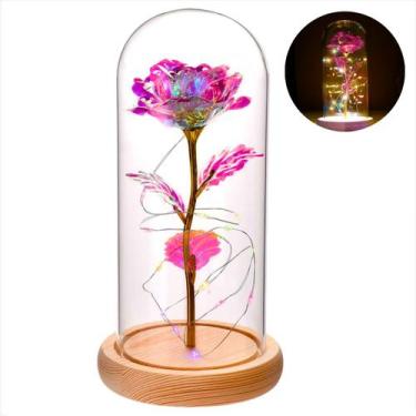 Imagem de Luminária Rosa Encantada Cúpula Abajur Com LED Fio de Fada - Fwb, Rosa