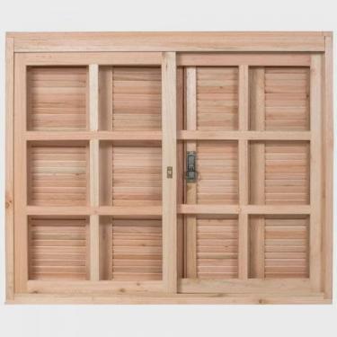 Imagem de Janela de Madeira Veneziana 120x140cm Com Caixilho 14cm ewk 130 Rondosul