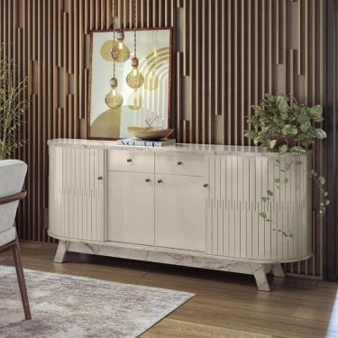 Imagem de Buffet 4 Portas 2 Gavetas Mônaco - Calacata/off White