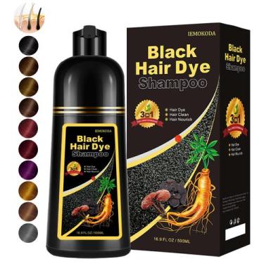 Imagem de Shampoo de coloração de cabelo Fedulili Instant Black 500mL para cabel