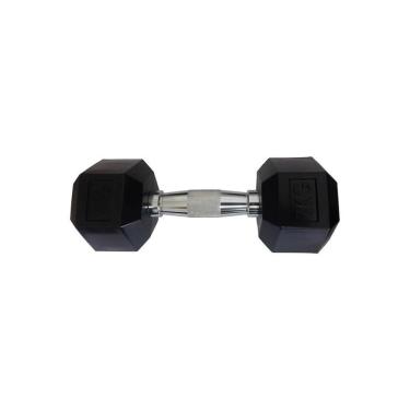 Imagem de Halteres Sextavado Injetado com Pegada Cromada 7,0Kg