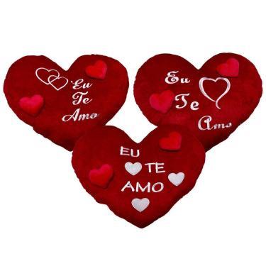 Imagem de Pelúcia Almofada Coração Eu Te Amo Almofada Grande Namorados - 44cm