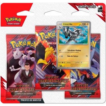 Imagem de Triple Pack Pokémon Zebstrika Ev10 Rivais Predestinados Copag 19 Cartas