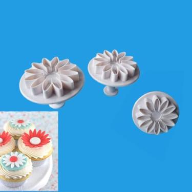 Imagem de Conjunto de moldes para biscoito de primavera Gerbera Flower - 3 peças/conjunto