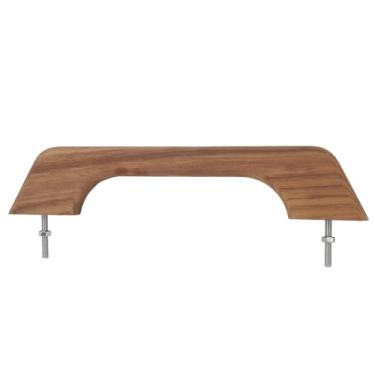 Imagem de KIMISS Corrimão de madeira teca alça de laço único 12 polegadas ergonômico clima náutico acessórios de apoio de braço para barco