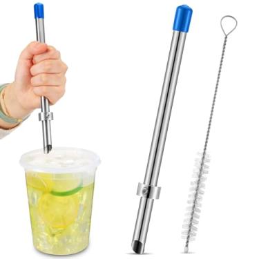 Imagem de Lasnten 1 pacote com perfurador de palha para tampas de plástico, copos de limonada, ferramentas de perfuração de aço inoxidável para café, bebidas, recipiente de delicatessen, suprimentos de suporte