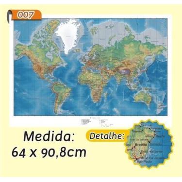 Imagem de Mapa Mundi em Painel de Lona - Modelo 7 - Micro Oficina
