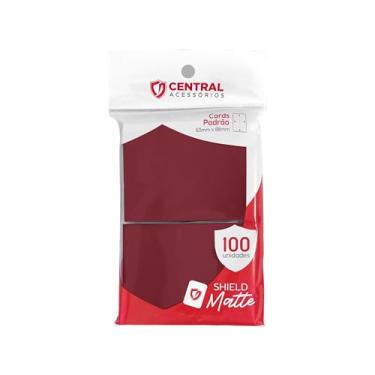 Imagem de Shield Matte Standard Cor Framboesa Fosca Sleeve com 100 Protetores de cartas cartinhas para TCG Magic, K-POP, Dorama e outrs Cardgames