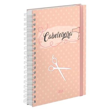 Imagem de Agenda Comercial 2026 Plus Capa Dura Cabeleireira Poá Nude