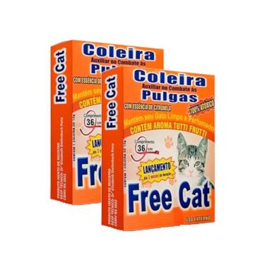 Imagem de Free Cat Coleira Antipulgas com Citronela, Aroma Tutti Frutti, 36cm, Kit com 2 Unidades