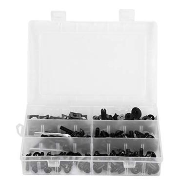 Imagem de Conjunto de parafusos de carenagem de motocicletas GRCFUMO, kit de parafuso de carimbo de motocicleta, parafusos de parafusos de moto de moto de 173pcs kit de parafusos de (Preto)