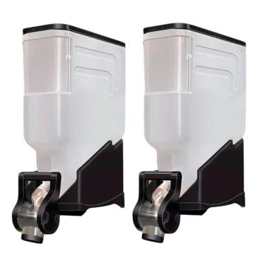 Imagem de 2 Módulos Dispenser Avulso 35 Litros ou 15 Kilos Armazenamento Ração Grão Cereais Preto Plast Penser