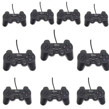 Imagem de Kit 10 Controle Joystick C Fio Lotus Dualshock 2 Pc Lt-ct008
