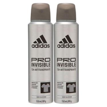 Imagem de Kit 2 Desodorante Adidas Masculino Pro Invisible Aerossol Antitranspir