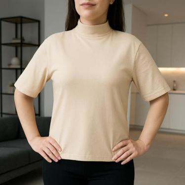 Imagem de Camisa Gola Alta Feminina Tamanho Unico  Básica, Elegante e Confortáve