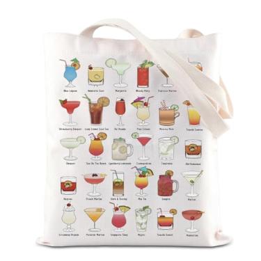 Imagem de KUIYAI Bolsa de ombro para amantes de coquetéis e bebidas alcoólicas Guia de coquetéis Tini Time Presente para bebedores, Fullcockts-us, middle