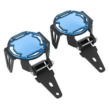 Imagem de Zerodis Tampa Leve 2pcs Motocicleta Guarda de Luz Luz de Alumínio Tampa Protetora Lâmpada LED LUBLETETENS E ACESSÃO E ACESSÃO (Azul)