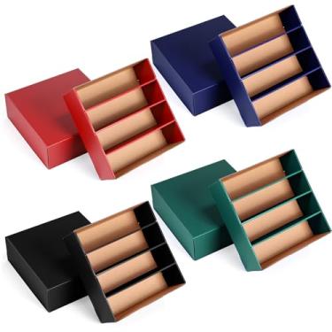 Imagem de Wonderjune 8 peças, caixa de armazenamento de cartões colecionáveis de 3200 unidades, caixa de armazenamento de colecionador, bandeja organizadora de papelão com 4 compartimentos de fileira para