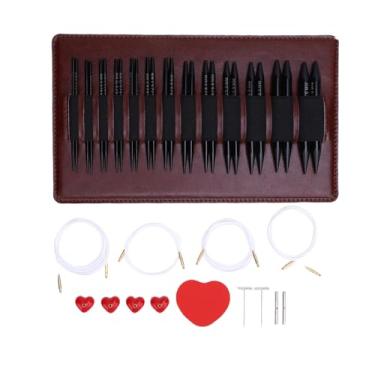 Imagem de Zerodis Conjuntos de Agulhas de tricô Circulares Projeto de Agulhas Circulares de Flexíveis e Intercambiáveis de crochê Definido para Meias de tricô Luvas de Luvas de lã Circular