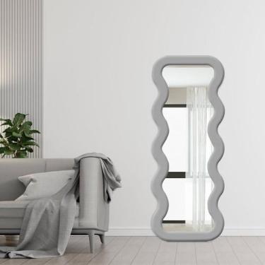 Imagem de Espelho de Chão New York Bouclê 68cm X 180cm Cinza - In House Decor