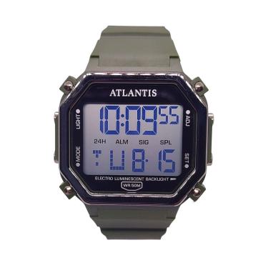 Imagem de Relógio Atlantis Digital Esportivo Quadrado Resistente 5atm