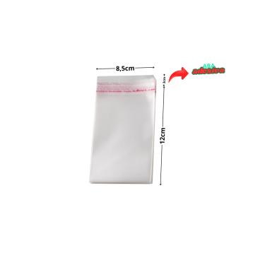 Imagem de Saco  8,5x12+3cm Adesivado Plástico Transparente Com 500 Unidades