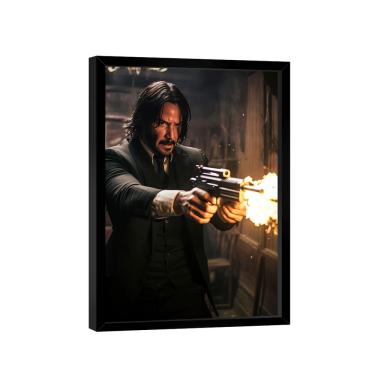Imagem de Quadro Decorativo John Wick Disparo de Fogo