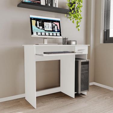 Imagem de Escrivaninha Politorno Siena 2 Gavetas MDP Pintura UV Base Teclado Compacta