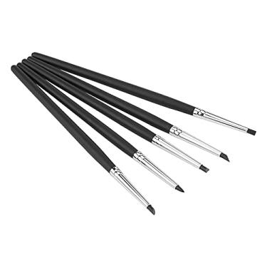 Imagem de Dioche Versátil Silicone Soft Head Clay Pottery Molding Pen Conjunto para Projetos de Arte e Esculturas - 5pcs Em Preto para Modelagem e Daubing Precisas (Ponta de caneta preta (0#))