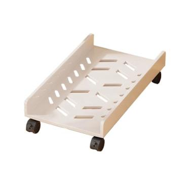 Imagem de Suporte de CPU Suporte de CPU para PC, Suporte de CPU Móvel Suporte Universal de Torre PC Compatível com a maioria dos PCs sob a mesa (Preto/Branco) Suporte de CPU (Branco)