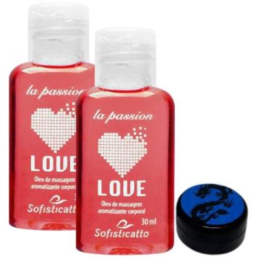 Imagem de Kit 2 Óleo para Massagem Love Hot Morango + Pomada do Dragão Ginseng -