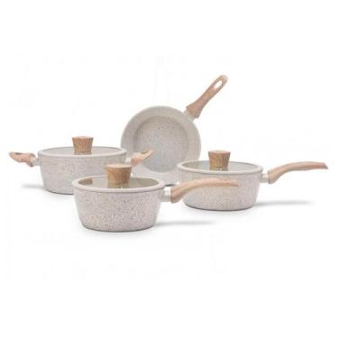 Imagem de Conjunto de Panelas Sirius Brinox 4 Peças com Fundo de Indução Vanilla