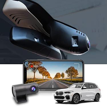 Imagem de Fitcamx Câmera frontal 4K + traseira 1080P adequada para BMW X5 2023 2022 2021 2020 2019 G05 Xdrive50i M50i Sdrive40i (modelo A), estilo OEM, Wi-Fi de vídeo duplo HD, G-Sensor, gravação em loop