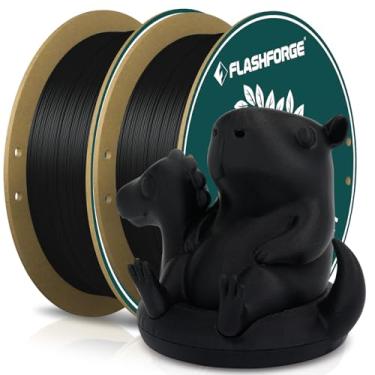 Imagem de FLASHFORGE Filamento PLA 1,75 mm preto, pacote de filamentos de impressora 3D carretel de papelão de 2 kg, precisão dimensional +/- 0,02 mm, filamento de impressão 3D fácil de usar e serve para a